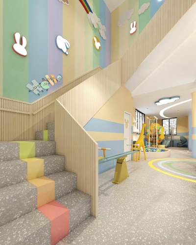 现代幼儿园楼梯3D模型下载